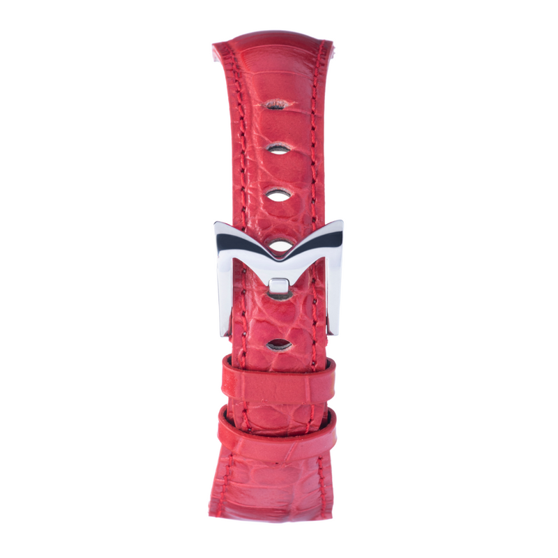 Gagà Milano Manuale 40mm Red Alligator Leather Watch Strap