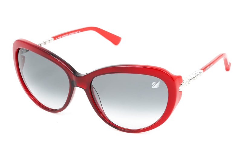 Swarovski Destiny Oversized Women's Sunglasses Red Full Rim Grey SK0067/S 68B