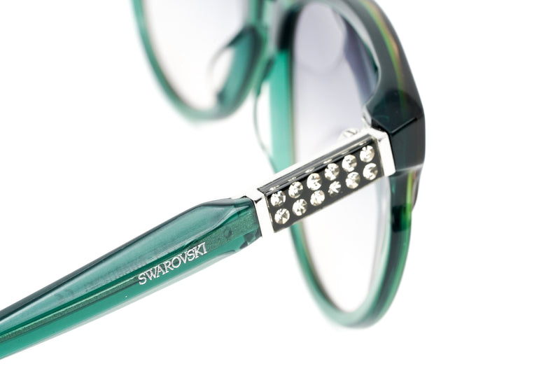 Swarovski Emilia Women's Sunglasses Oversized Oval Dark Green Gradient Grey SK0081/ 96P