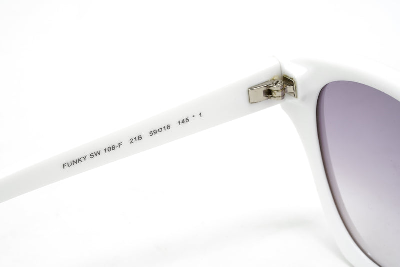 Swarovski Funky Women's Sunglasses Cat Eye Pilot White SK0108-F-21B