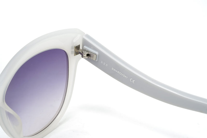 Swarovski Women's Fabulous Sunglasses Oval Cat Eye Translucent Grey SK0110-F/S 21B