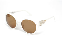 Swarovski Women's Sunglasses Round Cat Eye Cream Brown SK0174 21E