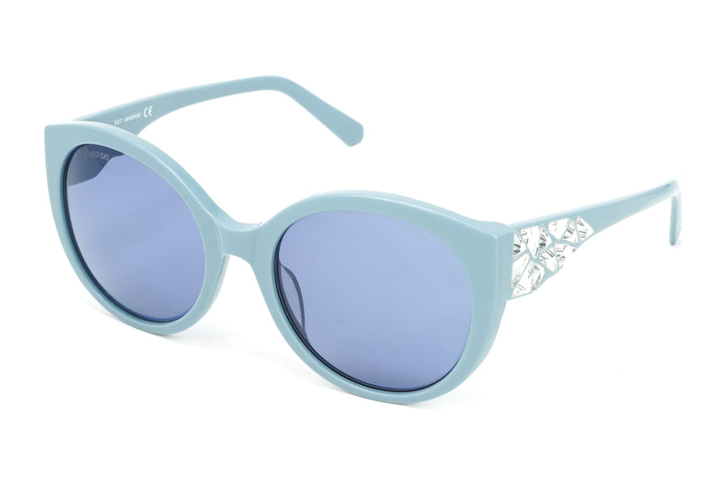 Swarovski Women's Sunglasses Round Cat Eye Blue SK0174 84V