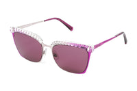 Swarovski Women's Sunglasses Square Browline Pink SK0196 83S