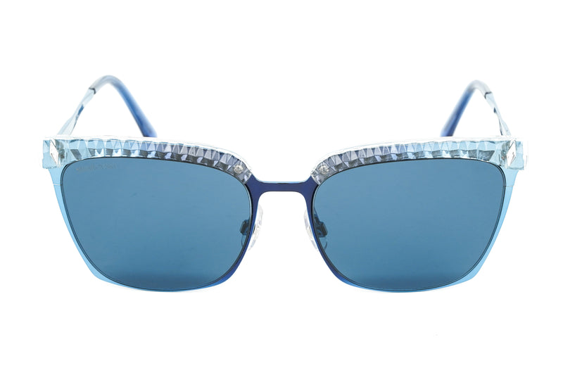 Swarovski Women's Sunglasses Square Browline Blue SK0196/S 92V