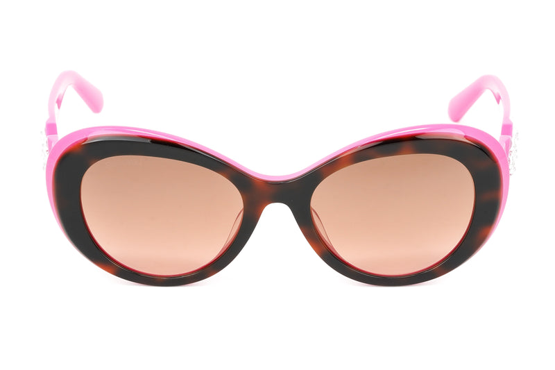 Swarovski Vintage Women's Sunglasses Oval Cat Eye Tortoise Pink SK0224/S 56F