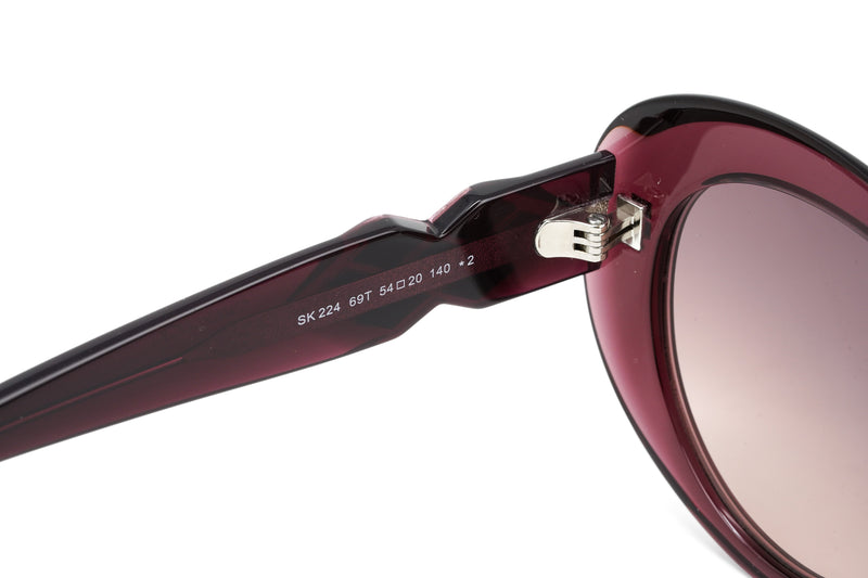 Swarovski Women's Sunglasses Oval Cat Eye Translucent Aubergine SK0224/S 69T