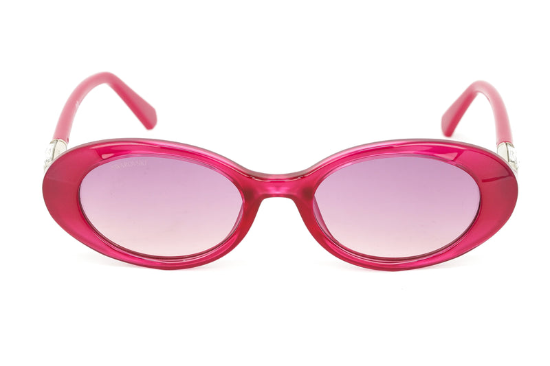 Swarovski Women's Sunglasses Oval Translucent Fuchsia Pink SK0258/S 75Z