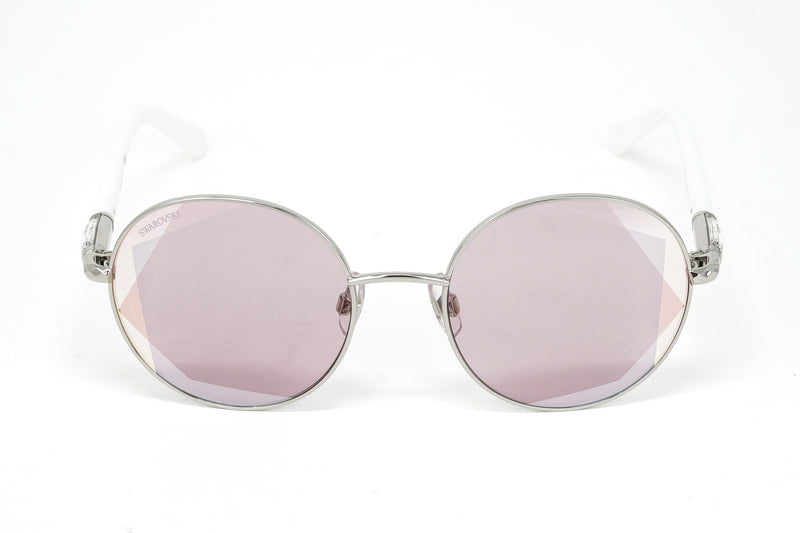 Swarovski Women's Sunglasses Round Silver Pink SK0260/S 16U