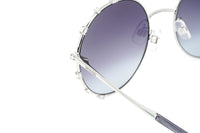 Swarovski Women's Sunglasses Round Silver Gradient Grey SK0289-F/S 16B