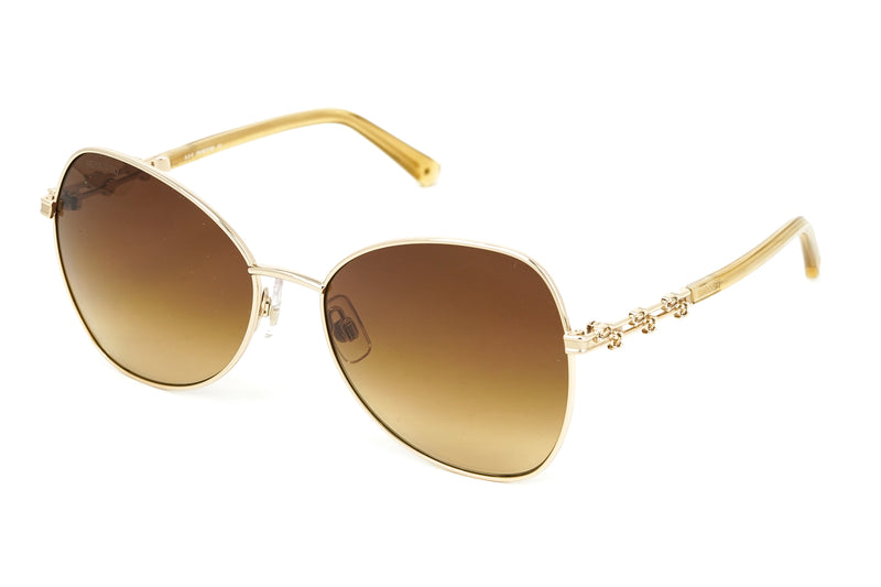 Swarovski Women's Sunglasses Butterfly Pilot Gold Brown SK0290/S 30F