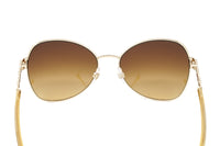 Swarovski Women's Sunglasses Butterfly Pilot Gold Brown SK0290/S 30F