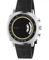 Gucci Watch Grip 40mm Silver Black Rubber YA157301