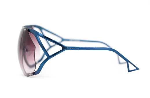 Raf Simons by Linda Farrow - Shield Blue Metal Special with Grey Lenses