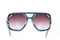 Raf Simons by Linda Farrow - Shield Blue Metal Special with Grey Lenses