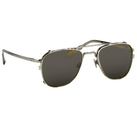 Kris Van Assche Sunglasses Titanium Rectangular Burnt Silver Gold Clip On with Silver Mirror Lenses KVA92C1SUN