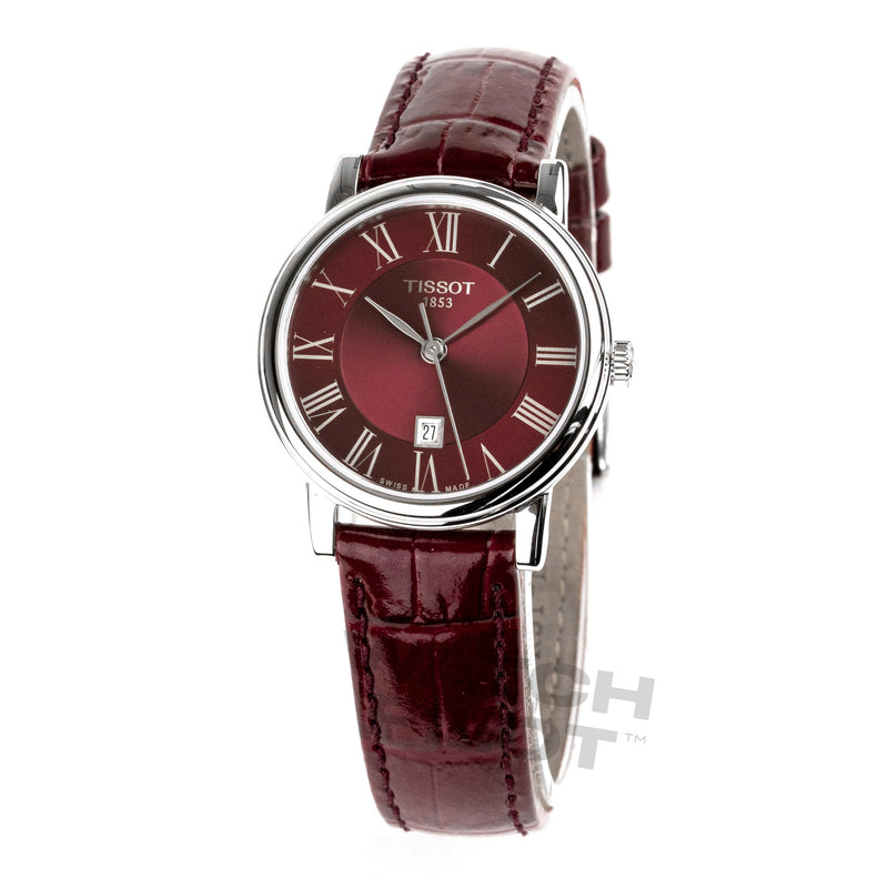 Tissot Carson Premium Ladies Silver Watch Red Burgundy T1222101637300