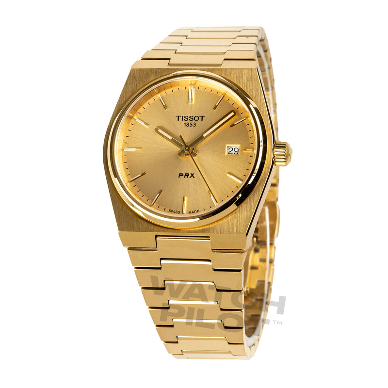 Tissot Prx 35Mm Unisex Gold Watch T1372103302100