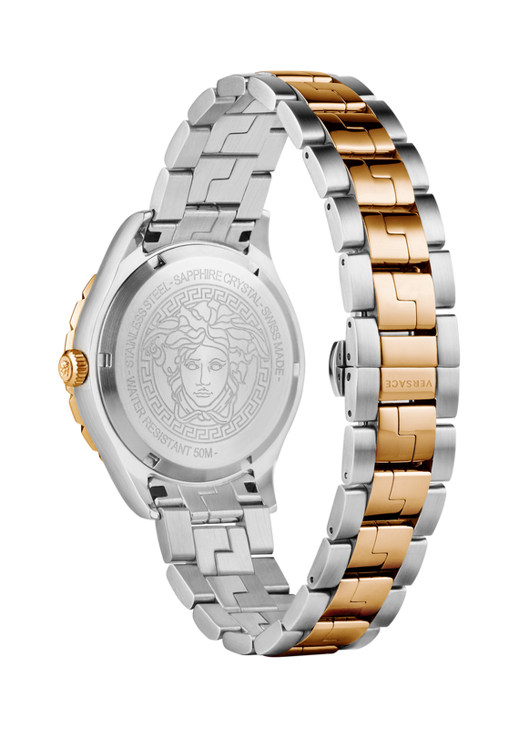 Versace Men's Watch Hellenyium GMT Green Two-Tone Rose Gold Bracelet V11050016