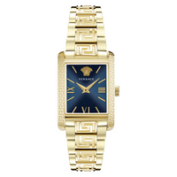 Versace Ladies Watch Tonneau 33mm Blue Gold Bracelet VE1C01022