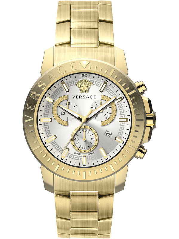 Versace Men's Watch New Chrono 45mm Gold Bracelet VE2E00521