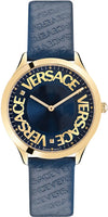 Versace Ladies Watch Logo Halo Blue Gold VE2O00322