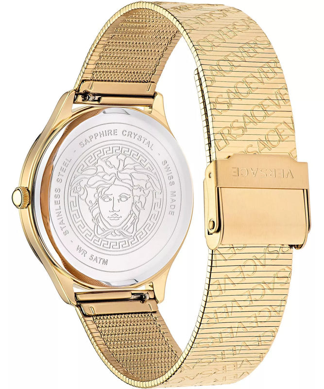 Versace Ladies Watch Logo Halo Gold Milanese Bracelet VE2O00522