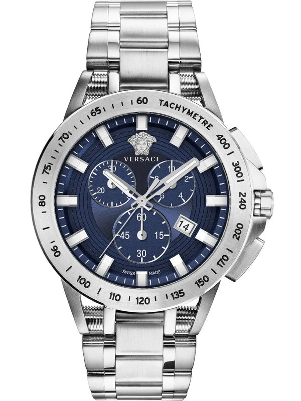 Versace Men's Watch Sport Tech 45mm Blue Bracelet VE3E00521