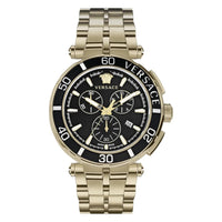 Versace Men's Watch 45mm Greca Chronograph Black Gold VE3L00522