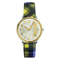 Versace Ladies Watch V-Circle The Clans Edition Yellow Plaid Two-Tone VE8100118