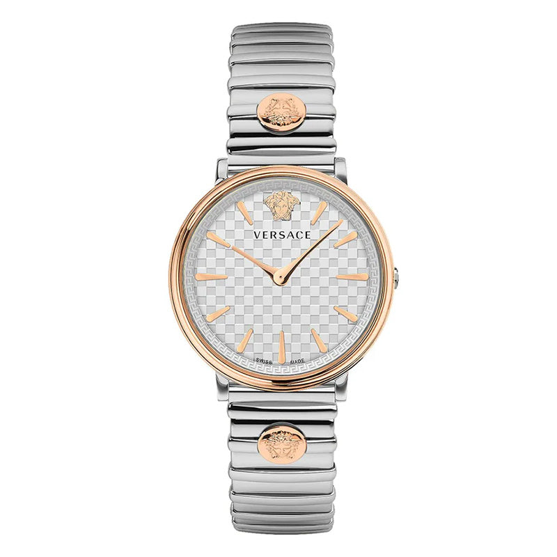 Versace Ladies Watch V-Circle 38mm White Silver VE8105022