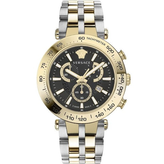 Versace Men's Watch Bold Chrono 46mm Black Two-Tone Bracelet VEJB00622