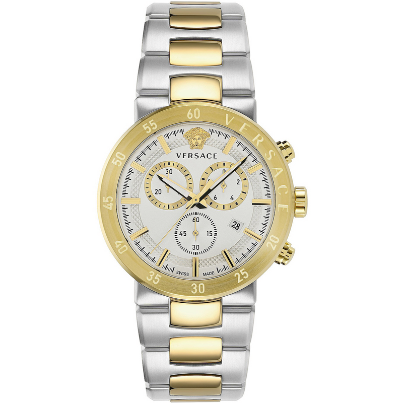 Versace Urban Mystique Men's Chronograph Silver Gold Watch VEPY00620