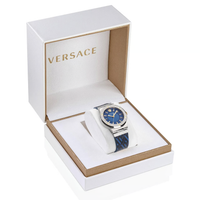 Versace Ladies Watch Greca 38mm Logo Blue VEVH01421