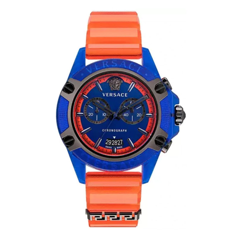 Versace Unisex Watch Chronograph Active Blue Orange VEZ700922