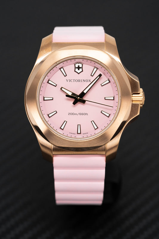 Victorinox Ladies Watch I.N.O.X V Pink Dial Pink Rubber Strap 241807