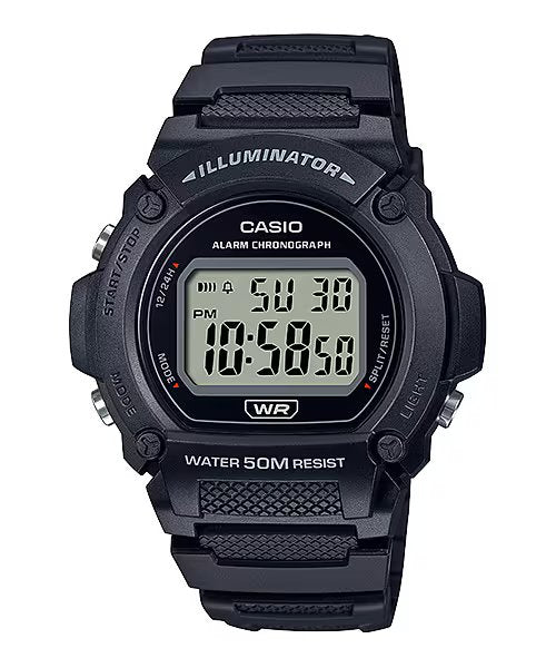 Casio Watch Chronograph Digital Black W-219H-1AV