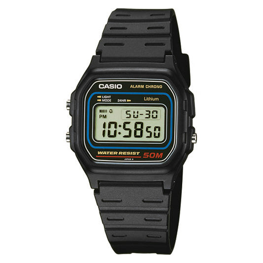 Casio Watch Alarm Chronograph Digital Black W-59-1VQ