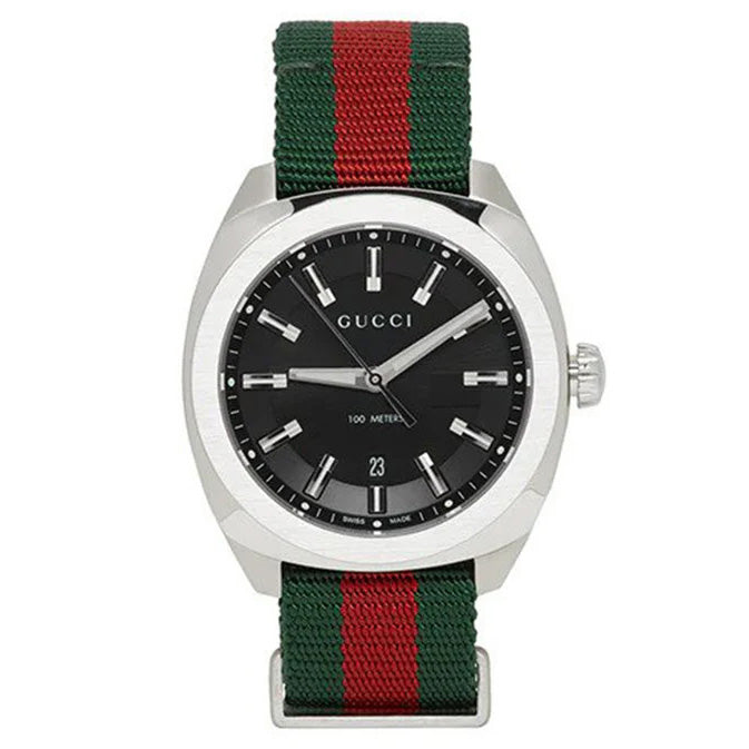 Gucci YA142305 Men's Watch GG2570 Black Canvas