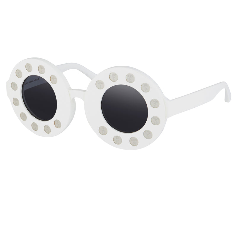 Yaz Bukey x Linda Farrow White Grey Sunglasses YAZ4C3SUN