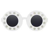 Yaz Bukey x Linda Farrow White Grey Sunglasses YAZ4C3SUN