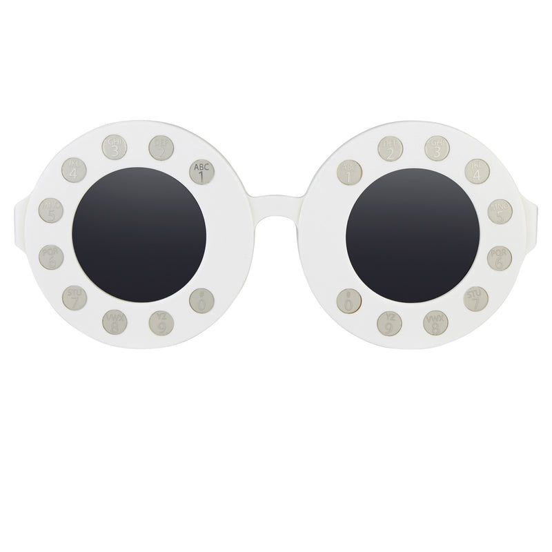 Yaz Bukey x Linda Farrow White Grey Sunglasses YAZ4C3SUN