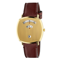 Gucci Unisex Watch Grip 35mm Yellow Gold Red Alligator YGA16037