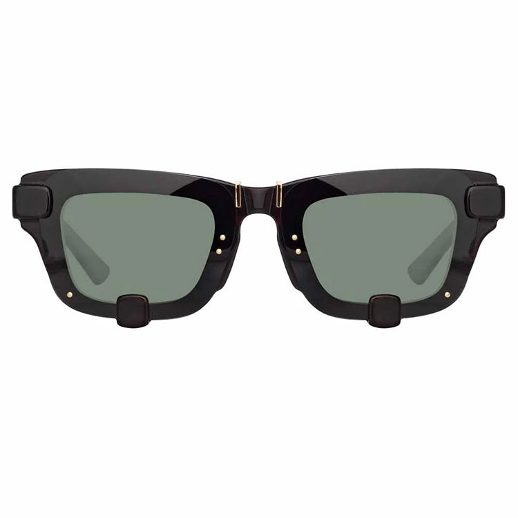 Y/Project x Linda Farrow Black Brown Polarised Sunglasses YP4C3SUN