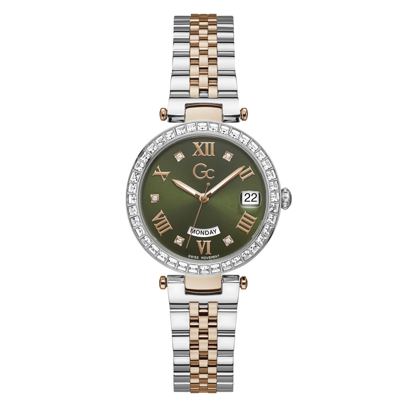 Gc Flair Crystal Ladies Green Watch Z01010L9MF