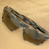 Ann Demeulemeester Sunglasses Angular Brown Horn 925 Silver with Green Lenses Category 3 Dark Tint AD37C3SUN - Watches & Crystals