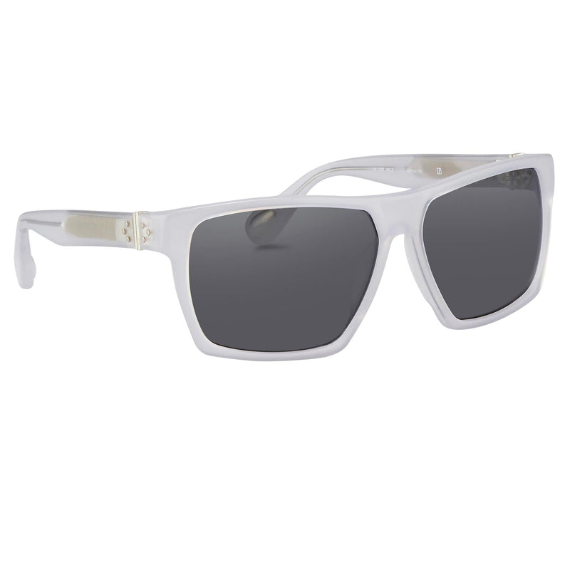 Ann Demeulemeester Sunglasses Angular White 925 Silver with Grey Lenses AD37C4SUN - Watches & Crystals