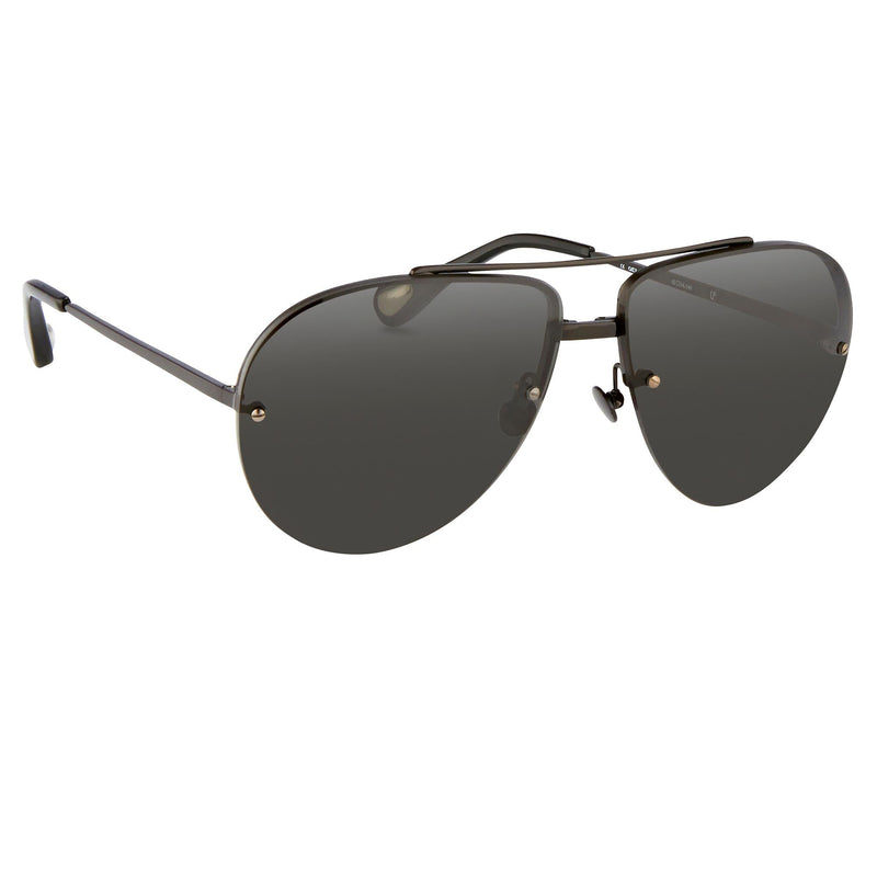 Ann Demeulemeester Sunglasses Black Titanium 925 Silver Category 3 Dark Tint AD13C4SUN - WatchPilot