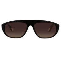 Ann Demeulemeester Sunglasses Black Tortoise Shell Flat Top 925 Silver with Brown Lenses AD1C6SUN - Watches & Crystals