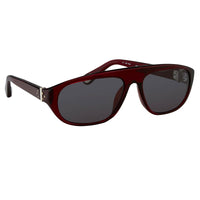 Ann Demeulemeester Sunglasses Bordeaux Red 925 Silver with Blue Lenses AD1C3SUN - Watches & Crystals